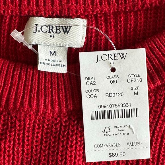 J.Crew Sweater Women’s Button Raglan Crewneck Cotton Blend CF318 Size Medium New - Picture 8 of 15